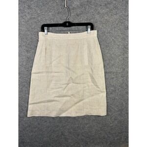 Brooks Brothers 346 Linen‎ Skirt - Women's Size 8 - Beige Career Work Office